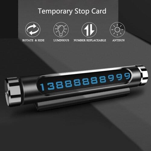 Car Parking Card Luminous Rotatable For Mitsubishi Asx Lancer 10 Outlander Pajero Sport 9 L200 Colt Carisma Galant Grandis