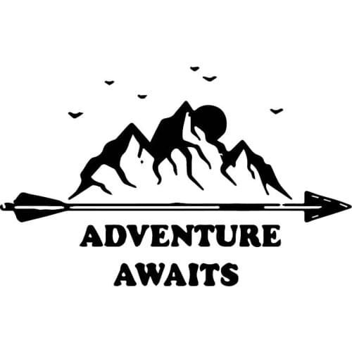 Car stickers personality adventure pattern PVC car decoration accessories decals waterproof sunscreen black/white,19cm*16cm