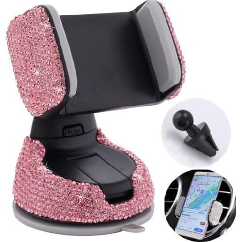Car Phone Holder 360 Degree Rotation For Car Dashboard, Window Glass And Exhaust Hole Multi-Function Phone Holder