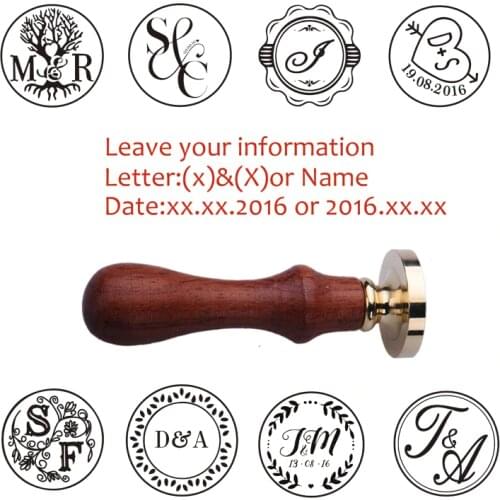 Free Shipping Customize logo Personalized two initials seal wax sealing stamp wedding Invitation Retro antique own design stamp