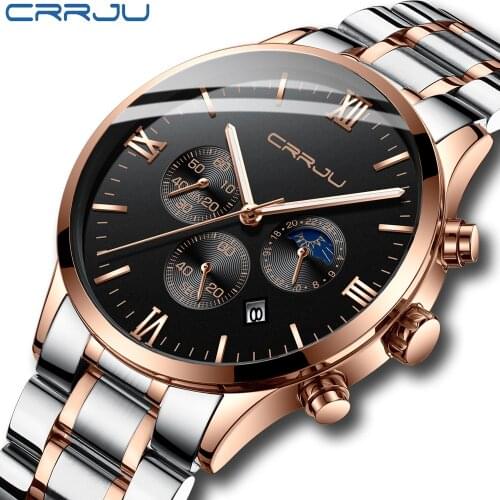 CRRJU New Men Watches Brand Sport Watches For Mens Quartz Clock Man Casual Military Waterproof Wrist Watch relogio masculino