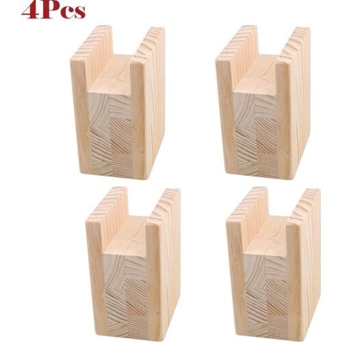4Pcs 10x7x13.5cm Up To 10CM Lift Wood Table Desk Cabinet Bed Risers Lift Furniture Lifter Storage For 4CM Groove Feet