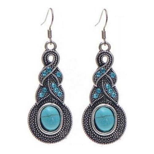 Ex328 Europe and America Fashion Vintage Crystal alloy geometry Water droplets earrings Womens Jewelry Accessories