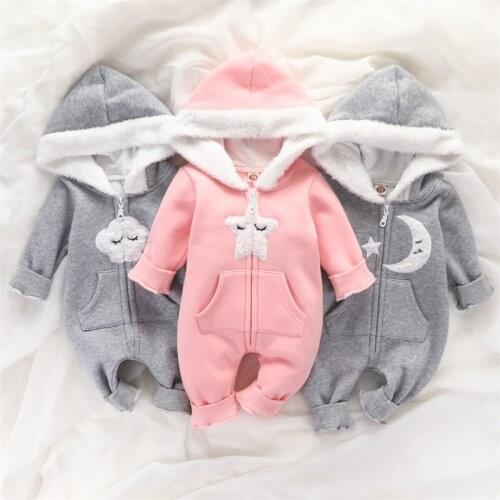 Newborn Baby Jumpsuits Long Sleeve Autumn Girls Boys Zipper Rompers Kids Children Clothes