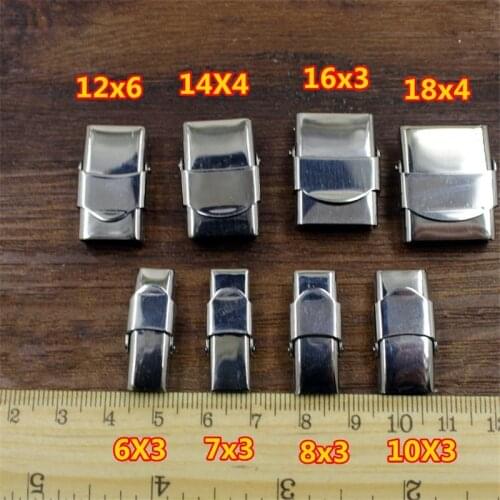 10pcs/lot Stainless Steel Bracelet End Clasps Hooks fit Rectangle Hole Leather Connectors for DIY Jewelry Making