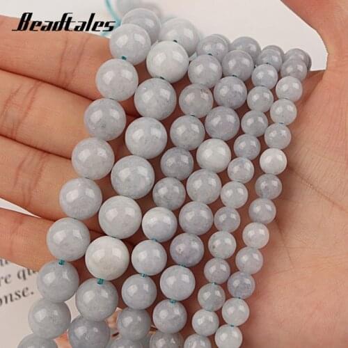 Round Loose jade 6/8/10mm Natural Stone Beads Optimize Gray Stone beads For DIY Making Bracelet Necklace Jewelry Beadtales
