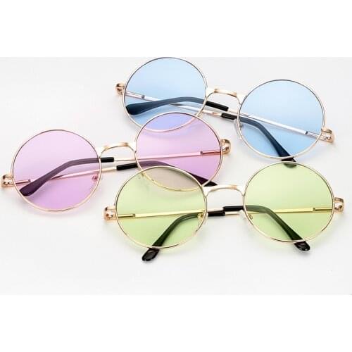 Round Sunglasses Luxury Cute color retro Sunglasses ocean for Women Designer Men Eyeglass Lunette De Soleil Femme Oculos 2021