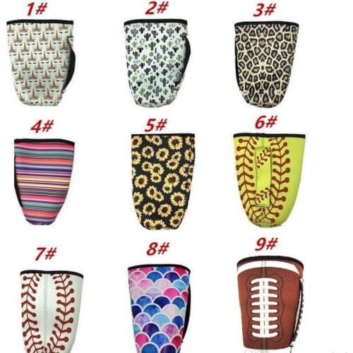 Leopard Print Rainbow Unicorn baseball softball Cactus Water Bottle Cover Neoprene Insulated Sleeve bag Case Pouch for 30oz Tumb