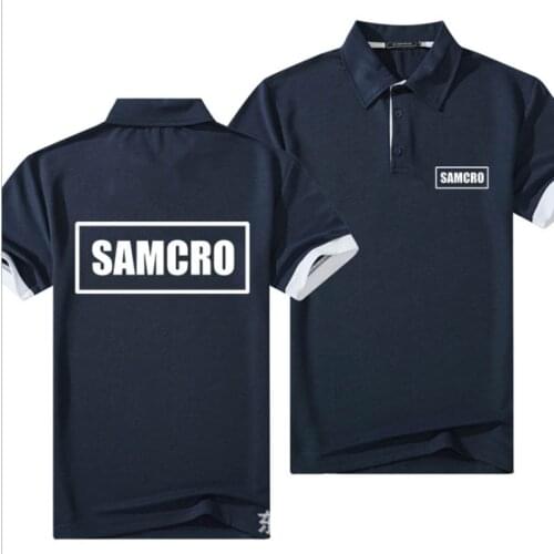 Brand for SAMCRO Polo Shirt Men Cotton Short Sleeve Tee Shirts Mens Casual Summer Breathable Solid Color Polos shirt