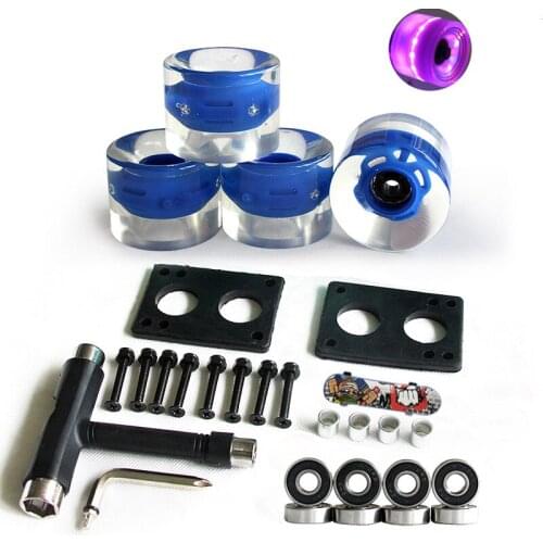 60mm Skateboard Wheels Set ABEC-9 Bearing 29mm Hardware 3mm Riserpad T Tools Finger Skateboard Self Help New Wheels Configure