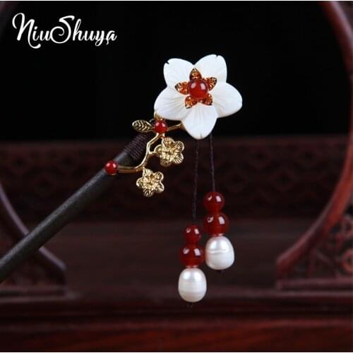 NiuShuya Ancient Handmade Fresh Fairy Hairstick Classical Tassel Step shake Hair accessories Hanfu Cheongsam accessories