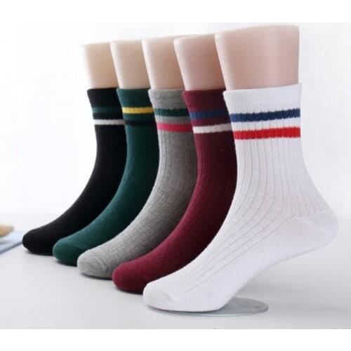 5 Pairs 2019 New Fashion Children Socks Autumn Cotton Student Boys Socks Girls Socks 3-12 Year Kids Socks