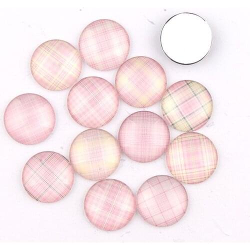 New Round Lattice Glass Cabochon 10/12/16/18/20/25mm Flatback Dome Cabochon Embellishments Base Setting DIY Accessories Jewelry