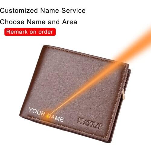 Luxury Fashion Men Wallets Business Short Slim Thin Wallets Money Bags Purses Small Male Ridge Card Holder Magsafe Wallet Gifts