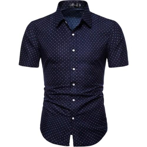 2021 New Summer Men Shirt Short Sleeve Casual Slim Fit Shirts Men Clothing