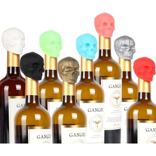 Silicone Wine Stopper Creative Skull Red Wine Bottle Cap Stopper Champagne Retain Freshness Leakproof Wine Plug Bar Accessories