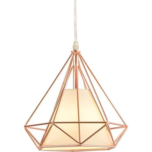 Nordic Diamond Rose Gold Iron pendant lights Living Room Restaurant Bar kitchen Clothing Shop Cafe hanging lamps deco fixtures
