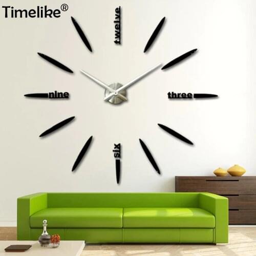 Timelike Factory Wall Clock 3D DIY Mirror Wall Clocks Super Big Watches Clocks 2021 New Hot DIY Wedding Decoration Free Shipping