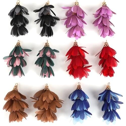 Mixed Color 5.5x3cm Three layers Tassels Earrings Charms Pendant Tassel Fringe for DIY Jewelry Making Findings Materials