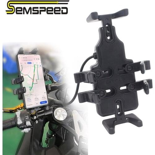 Universal Motorcycle Phone Stand Holder Bicycle Autobike GPS Mount Holder Bracket Cell Phone Smart Phone Holder With USB Charger