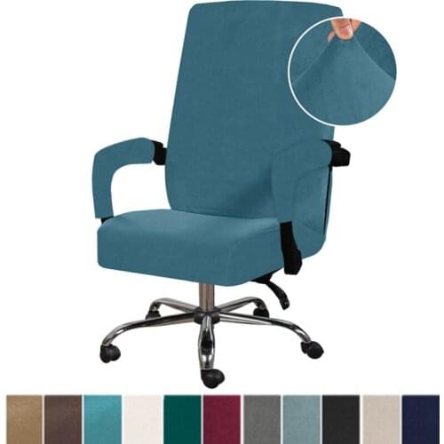 Thickened Velvet Rotating Chair Cover Office Computer Stretch Anti-dirty Armchair Case With Armrest Cover funda silla escritorio