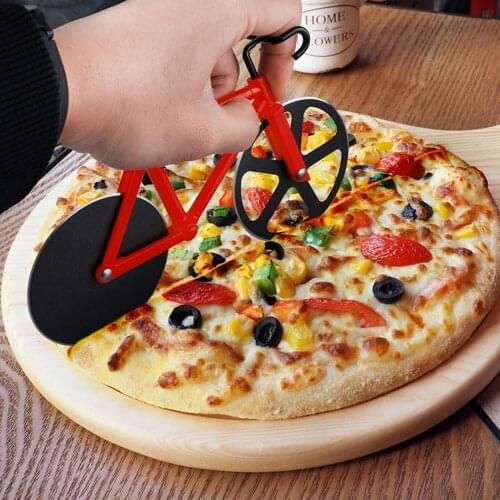 Bicycle Pizza Cutter Wheel Stainless Steel Plastic Bicycle Roller Pizza Cutter Slicer Kitchen Gadget Pizza Cutter
