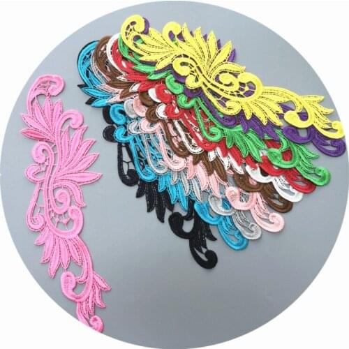 Water-soluble embroidery lace color cloth patch applique sticker DIY Embroidery lace applique for clothing wedding Decoration