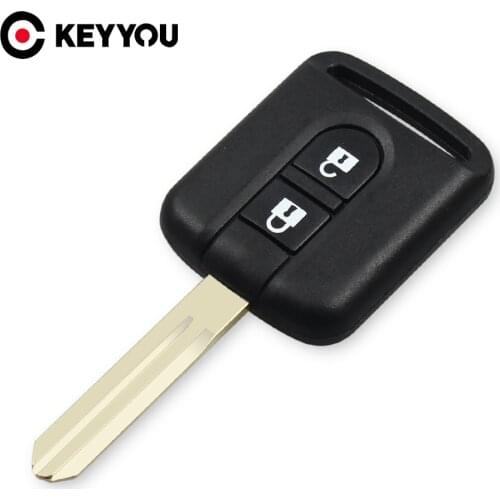 KEYYOU 10x Replacement Remote Car Key Shell Case Fob Keyless Entry 2 Button For Nissan Qashqai Micra Navara Almera Note