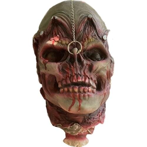 Creepy Head Hanging Ornament Scary Latex Masque Halloween Props Decoration for Festival Party Masquerade SAL99