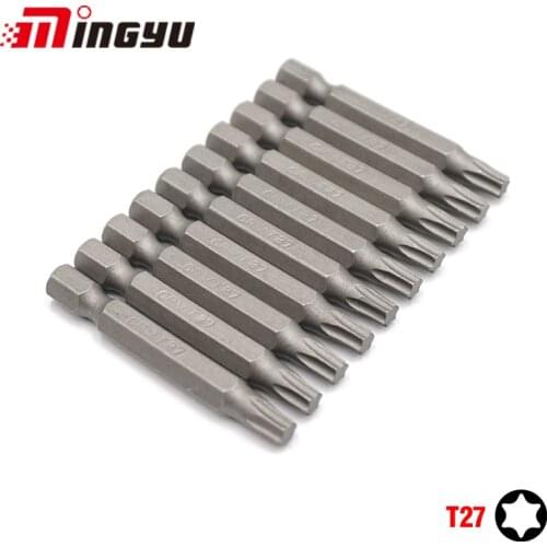 10Pcs 1/4" 50mm Torx T27 Screwdriver Bit Set Tools Repair Screwdrivers Kit Hex Shank Drill Bit For Power Household Hand Tools