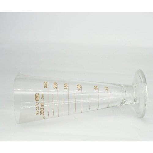 250ml Lab Glass Footed Apothecary Measuring Beaker Conical Graduated With Spout