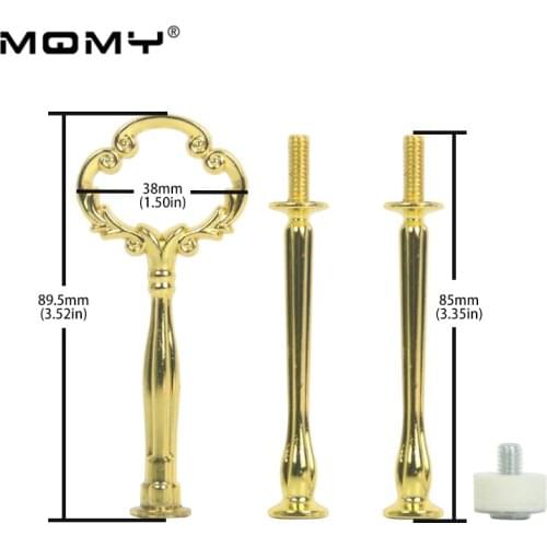 3 Tier Cake Plate Stand Heavy Metal Center Handle Fitting Hardware Rod