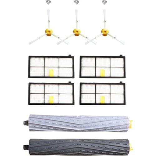 4 Hepa Filter + 3 Side Brush + 2 Roller Brush for iRobot Roomba 800 900 Series 860 865 870 880 890 960 980 Vacuum Cleaner Parts