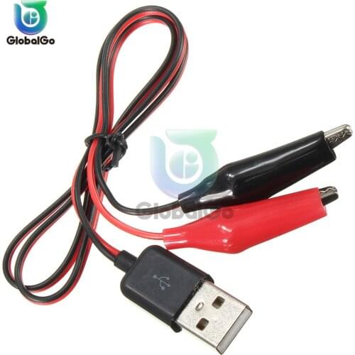 58CM Metal Alligator Clip Crocodile Electrical Clamp for Testing Probe Crocodile Test Clip to USB Adapter Multimeter Car Home