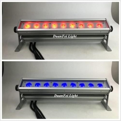 8 pieces 9x9w 3in1 led rgb wall washer light double lay mini dj led bar ip65 stage rgb led bar dmx