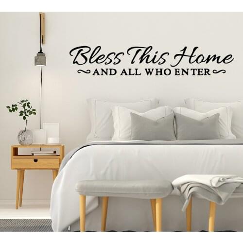 Beauty bless this hame Text Decal Removable Vinyl Mural Poster Living Room Bedroom Vinyl Mural Decal
