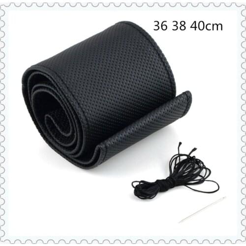 Car steering wheel cover with needle and threaded faux leather case for Mercedes Benz AMG GT GLC GLE GLS R Class ML GL G R