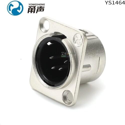 1Pcs Yongsheng YS1464/1454-BG four-core XLR male seat short tail panel mounting type D-type seat original audio accessories HIFI