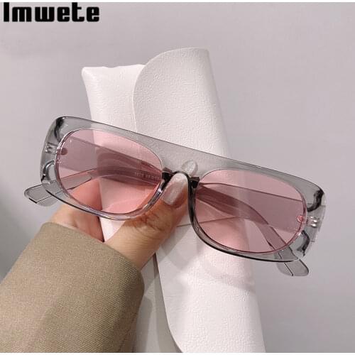 Imwete 2021 New Men Women Sunglasses Summer Retro Jelly Color Small Frame Sun Glasses Fashion Unisex Eyeglasses