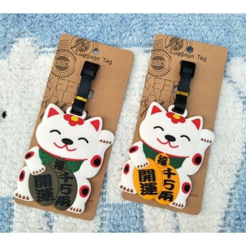 IVYYE Fortune Cat Anime Travel Accessories Luggage Tag Suitcase ID Address Portable Tags Holder Baggage Labels New