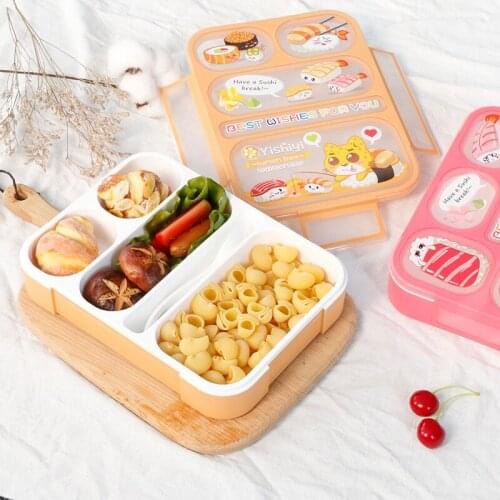 Kid Cute Style Lunch Box High Capacity Tableware Food Container Travel Hiking Camping Office School Leakproof Portable Bento Box