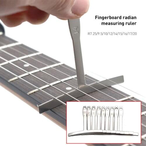 9Pcs Guitar Under string radius gauge Stainless Steel Guitar Builder luthier tools bass strings Repair Set Bass String Measure