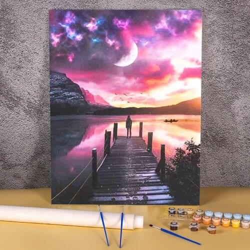 Landscape Sea Painting By Numbers Complete Kit Acrylic Paints 50*70 Picture By Numbers Photo Handmade For Adults Wholesale