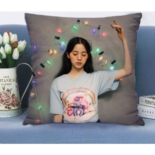 Ouyang Nana Pillowcase Pretty Scholar Same Paragraph Star Photo Poster Cushion Cover Surrounding Souvenir Home Decor Throw
