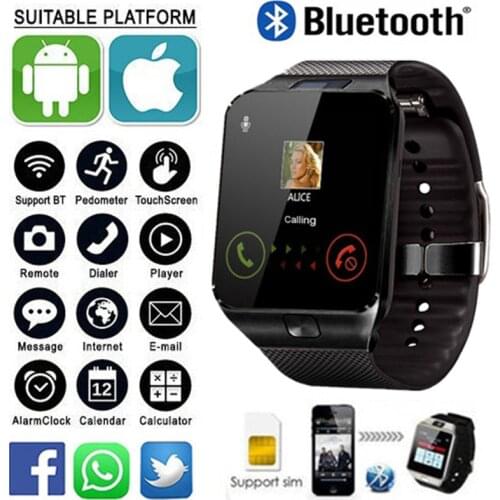 New Mens Women Sports Smart Watch DZ09 Android Phone Call Bluetooth Smartwatch Relogio 2G GSM SIM TF Card Camera For Phone