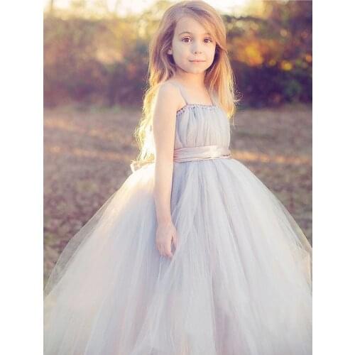 New tulle baby bridesmaid flower girl dress fluffy ball gown birthday evening cloth tutu party wedding princess dress Vestido