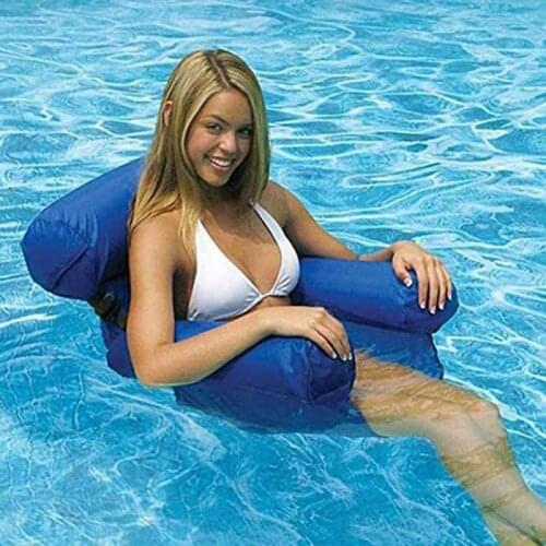 Swimming Inflatable Bed Net Hammock Foldable Water Pleasure Lounge Chair Floating Bed Sofa Lazy Water Lounge Chair Summer
