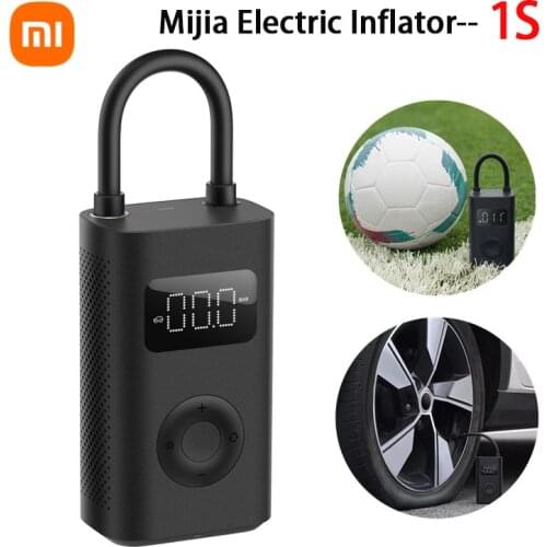 Xiaomi Mijia Inflator1S Portable Mini LED Smart Digital Tire Pressure Sensor Electric Pump For Bicycle Motorcycle Car Soccer