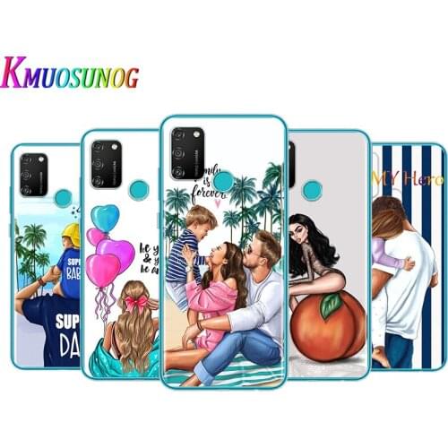 Transparent Cover Dad Mom Baby Girl For Honor V30 View 20 V20 30i 30S 30 20S 20E 20i 20 Lite Pro Plus Phone Case