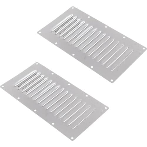 2x Marine Stainless Steel Louvered Rectangle Vent For Boat Caravan 228x127mm